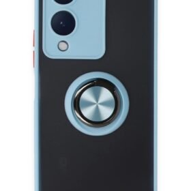 Vivo Y17S Kılıf Montreal Yüzüklü Silikon Kapak - Buz Mavi-(5796)