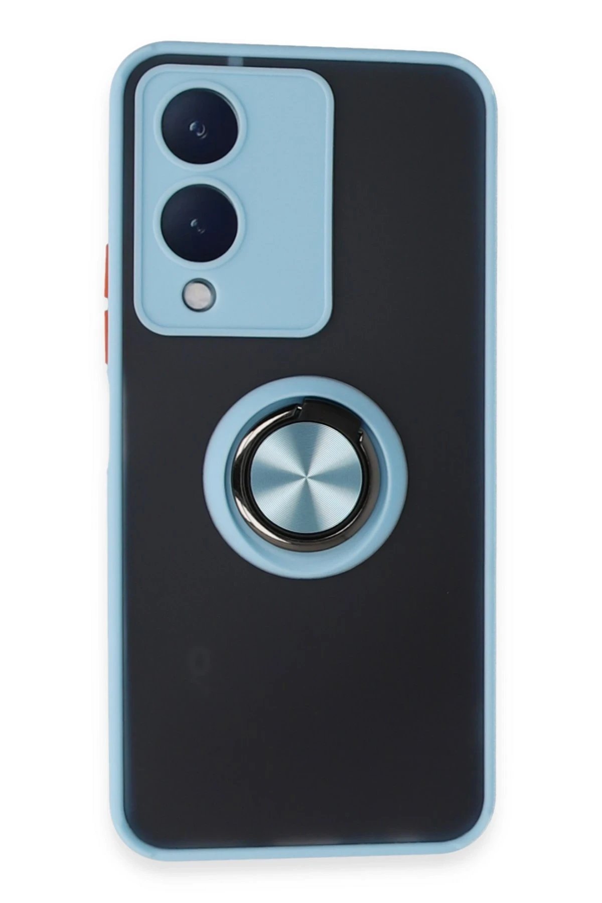 Vivo Y17S Kılıf Montreal Yüzüklü Silikon Kapak - Buz Mavi-(5796)