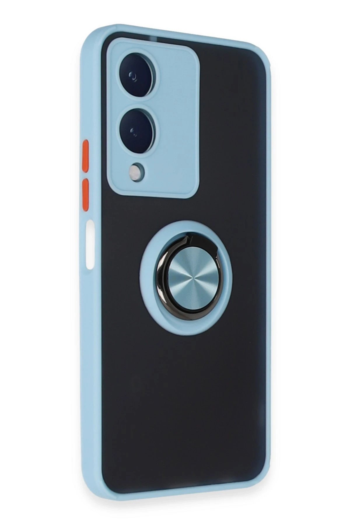 Vivo Y17S Kılıf Montreal Yüzüklü Silikon Kapak - Buz Mavi-(5796) - Görsel 2