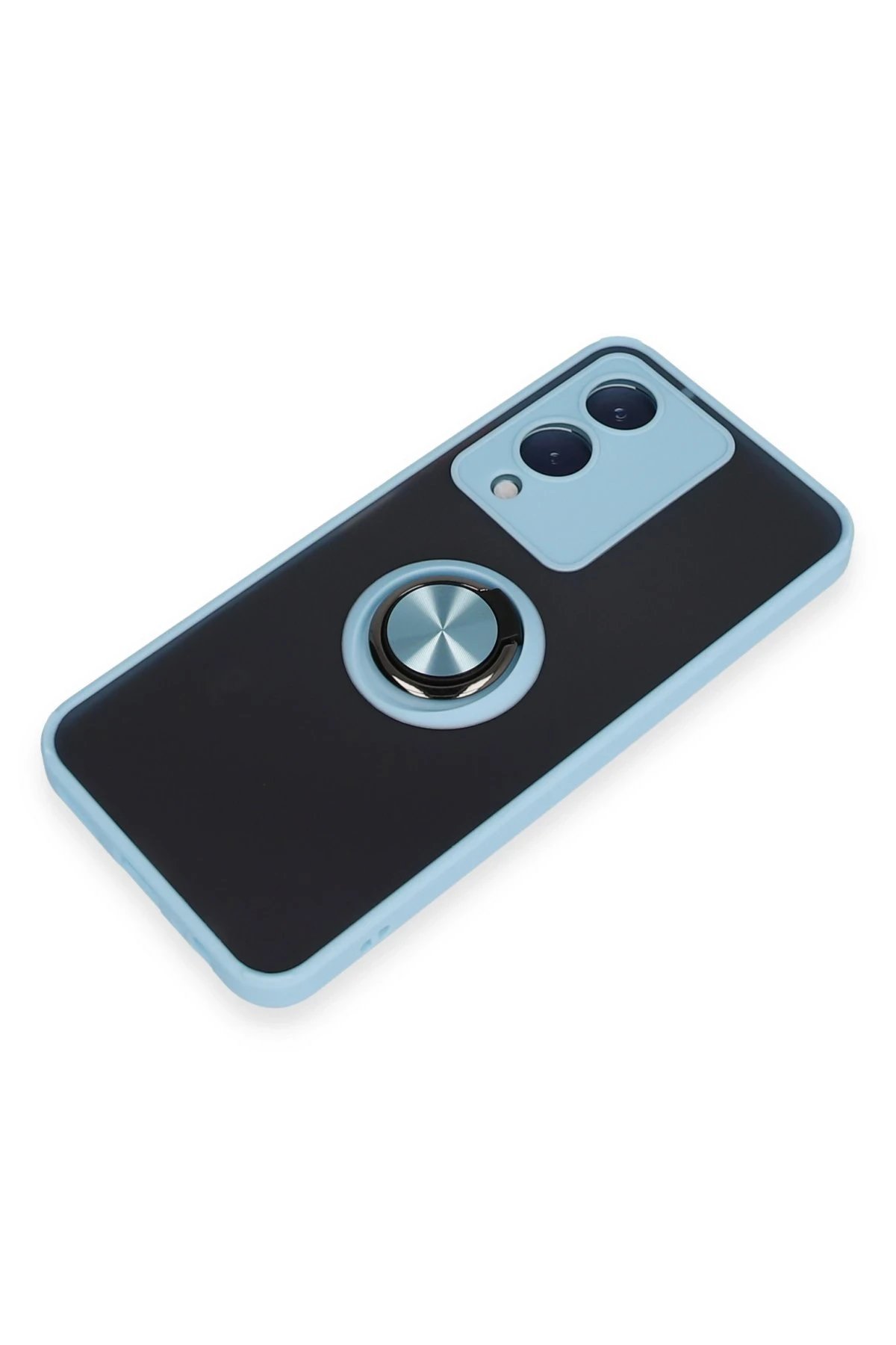 Vivo Y17S Kılıf Montreal Yüzüklü Silikon Kapak - Buz Mavi-(5796) - Görsel 4