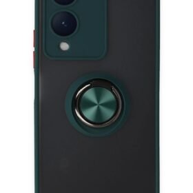 Vivo Y17S Kılıf Montreal Yüzüklü Silikon Kapak - Yeşil-(5796)