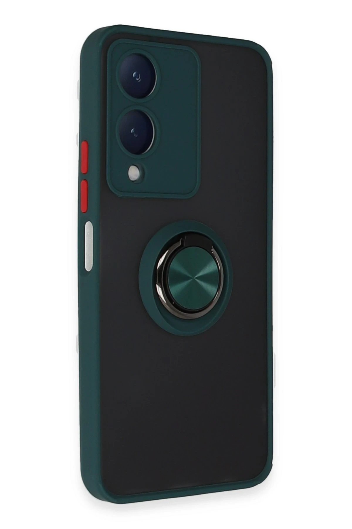 Vivo Y17S Kılıf Montreal Yüzüklü Silikon Kapak - Yeşil-(5796) - Görsel 2