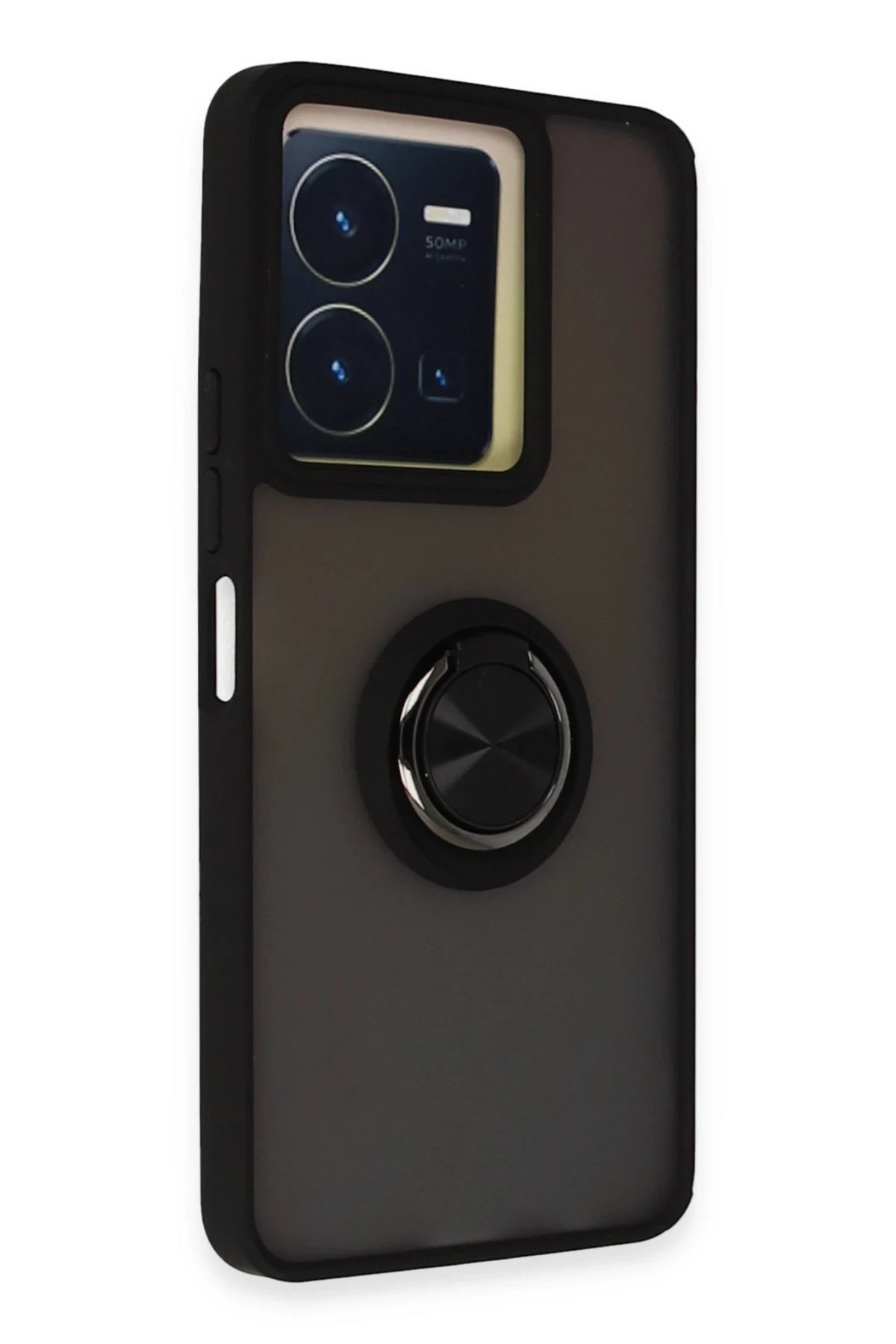 Vivo Y36 Kılıf Montreal Yüzüklü Silikon Kapak - Siyah-(5796) - Görsel 2