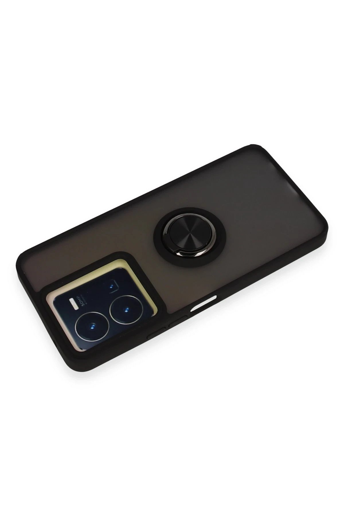 Vivo Y36 Kılıf Montreal Yüzüklü Silikon Kapak - Siyah-(5796) - Görsel 3