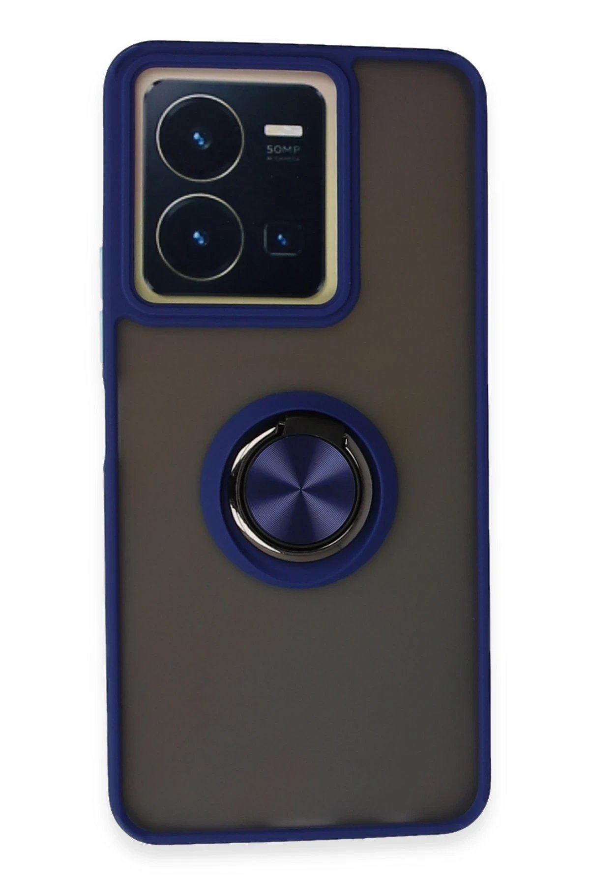 Vivo Y36 Kılıf Montreal Yüzüklü Silikon Kapak - Lacivert-(5796)