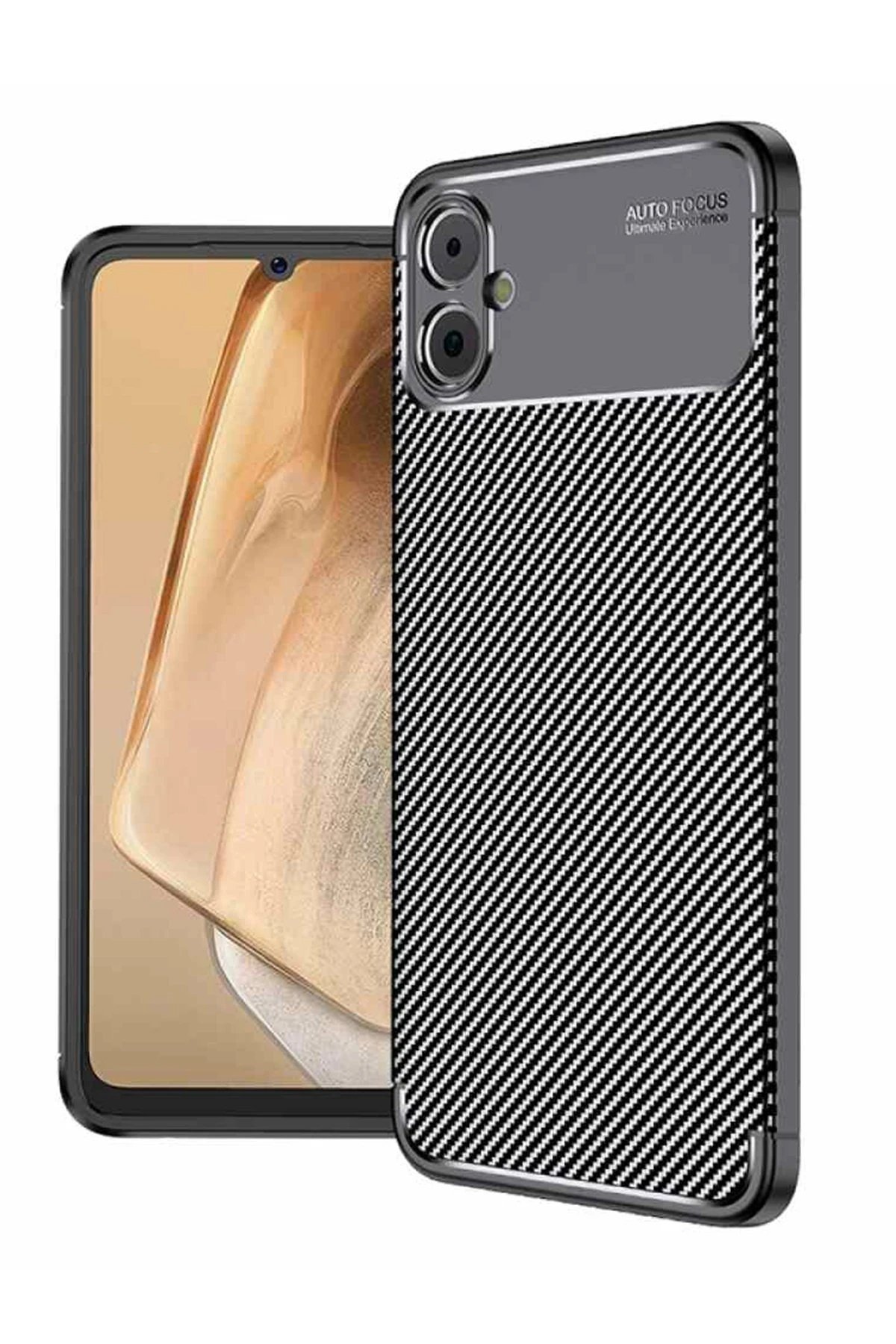 Samsung Galaxy A05 Kılıf Auto Focus Karbon Kapak - Siyah-(5796) - Görsel 2