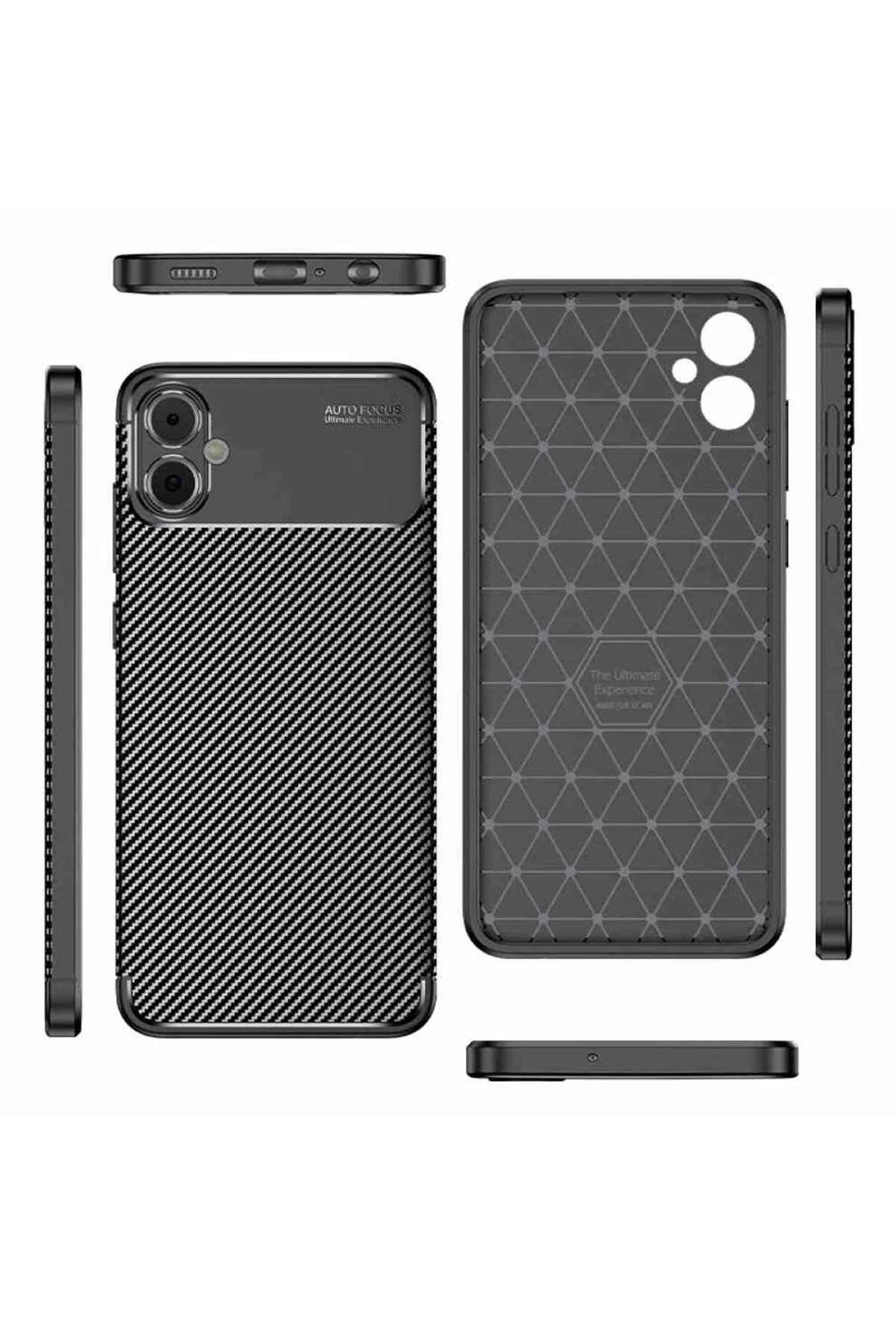 Samsung Galaxy A05 Kılıf Auto Focus Karbon Kapak - Siyah-(5796) - Görsel 3