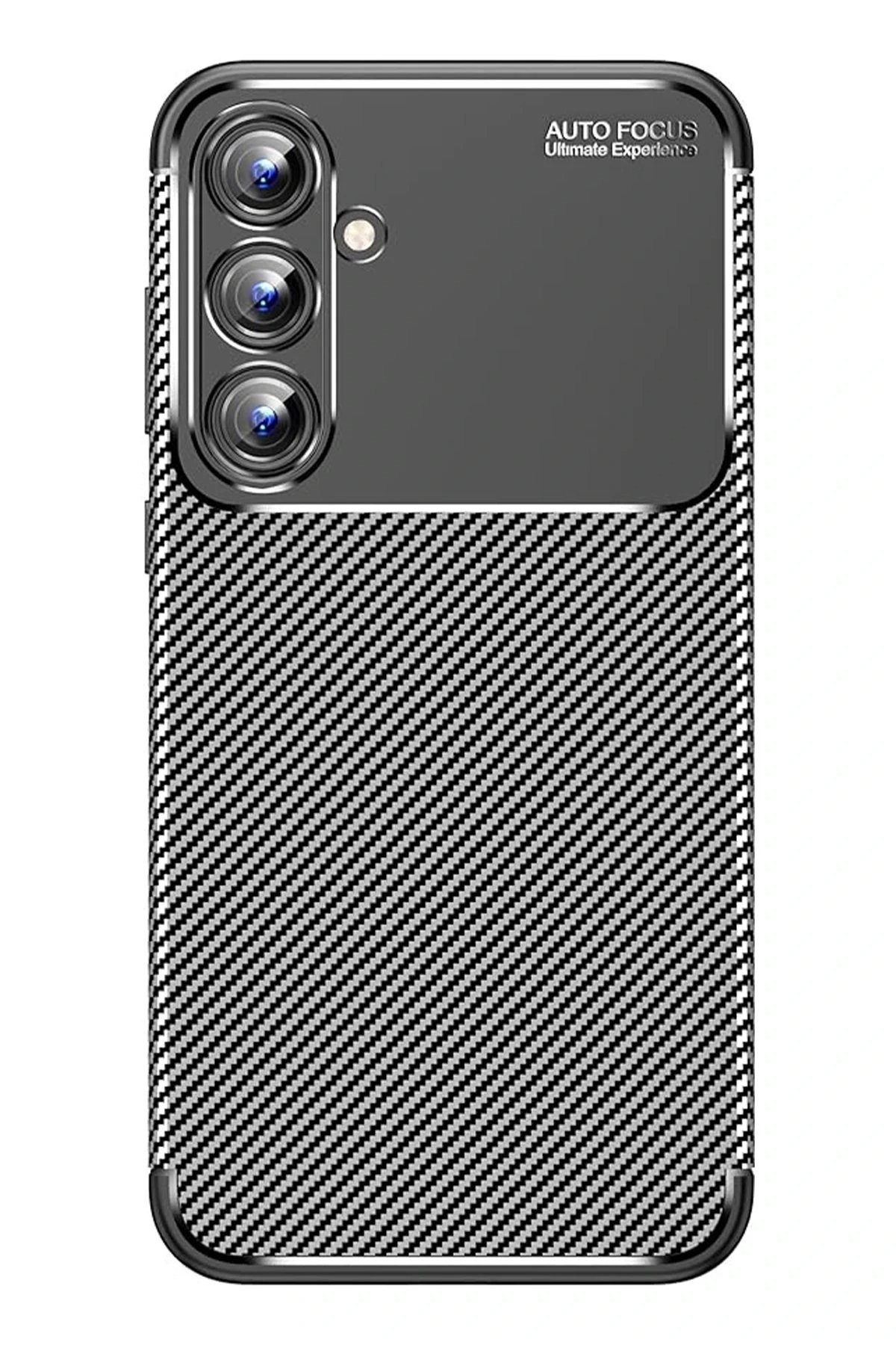 Samsung Galaxy A15 4G Kılıf Auto Focus Karbon Kapak - Siyah-(5796)