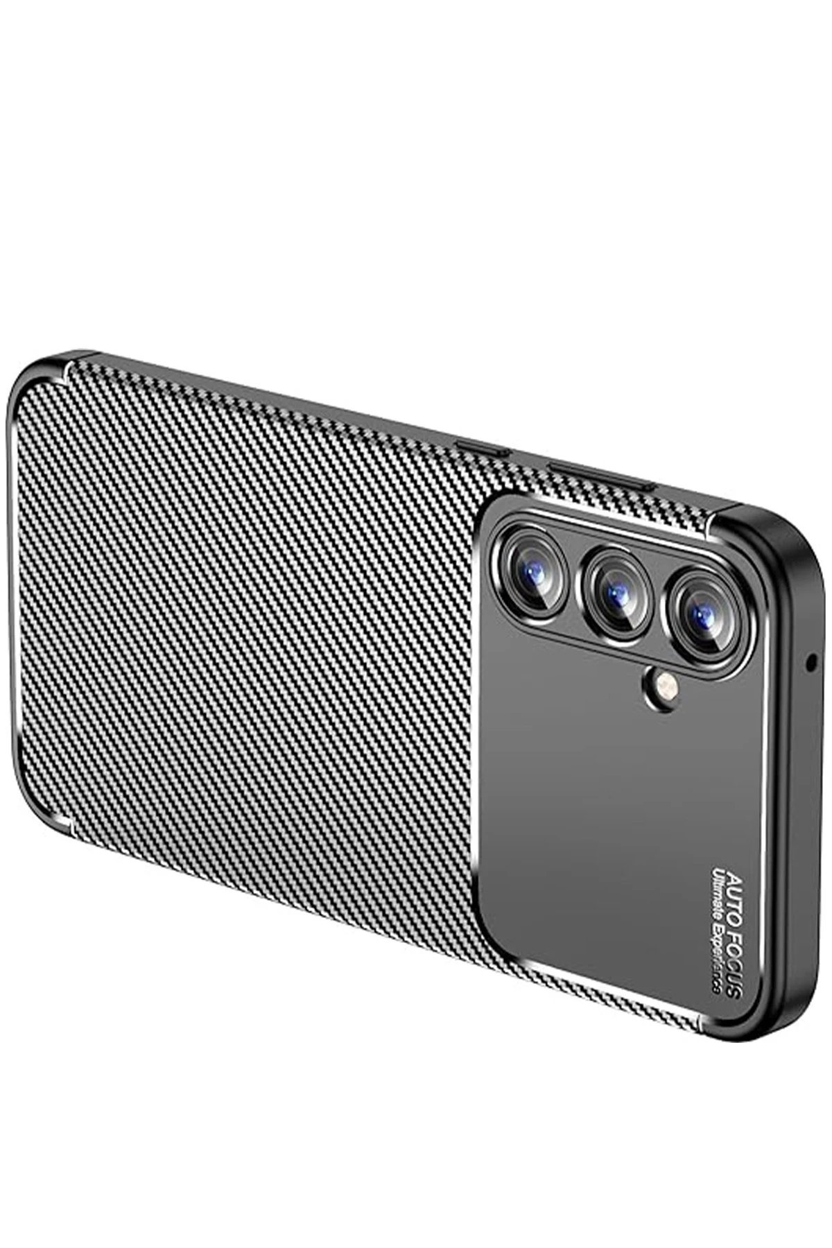 Samsung Galaxy A15 4G Kılıf Auto Focus Karbon Kapak - Siyah-(5796) - Görsel 2