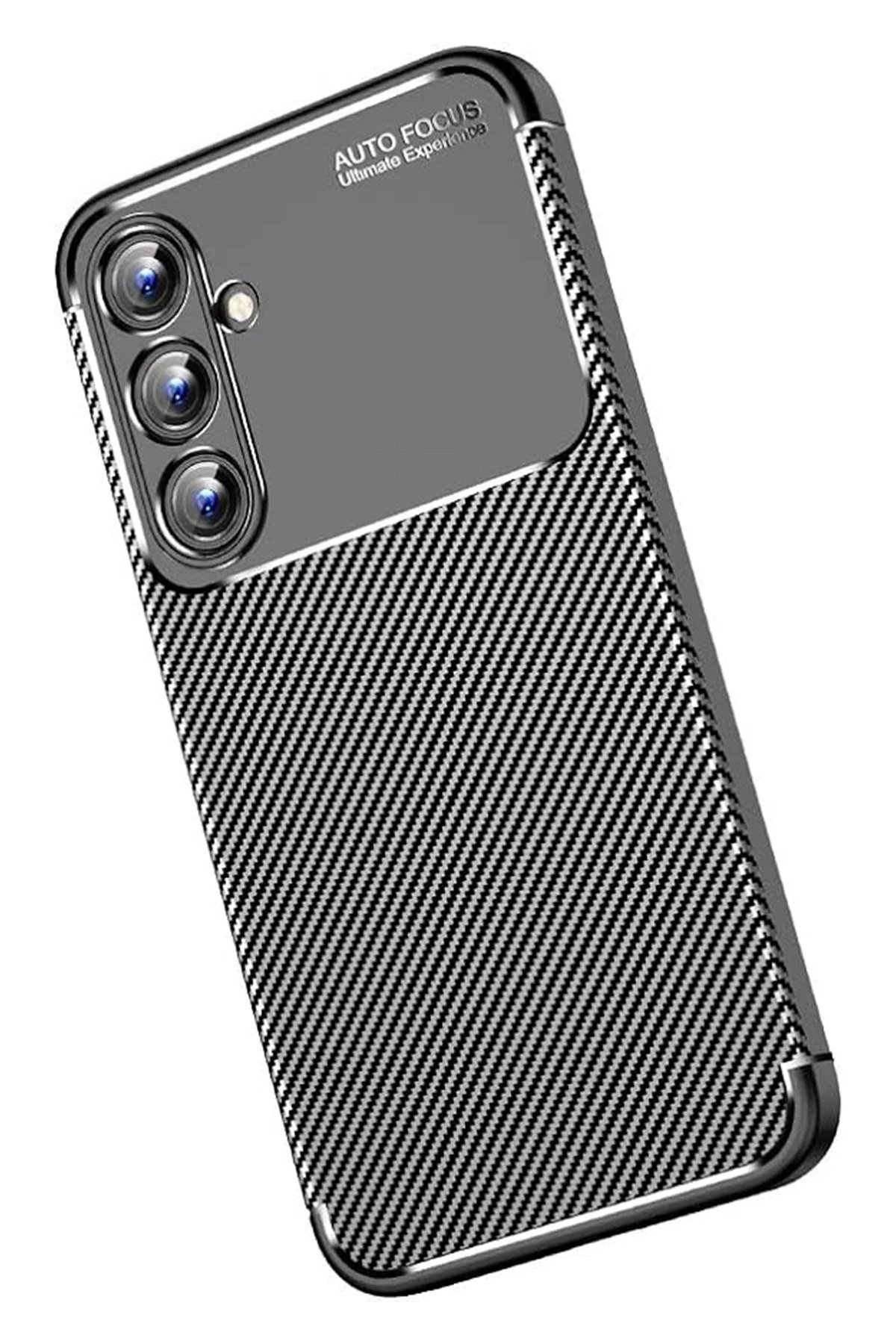 Samsung Galaxy A15 4G Kılıf Auto Focus Karbon Kapak - Siyah-(5796) - Görsel 3