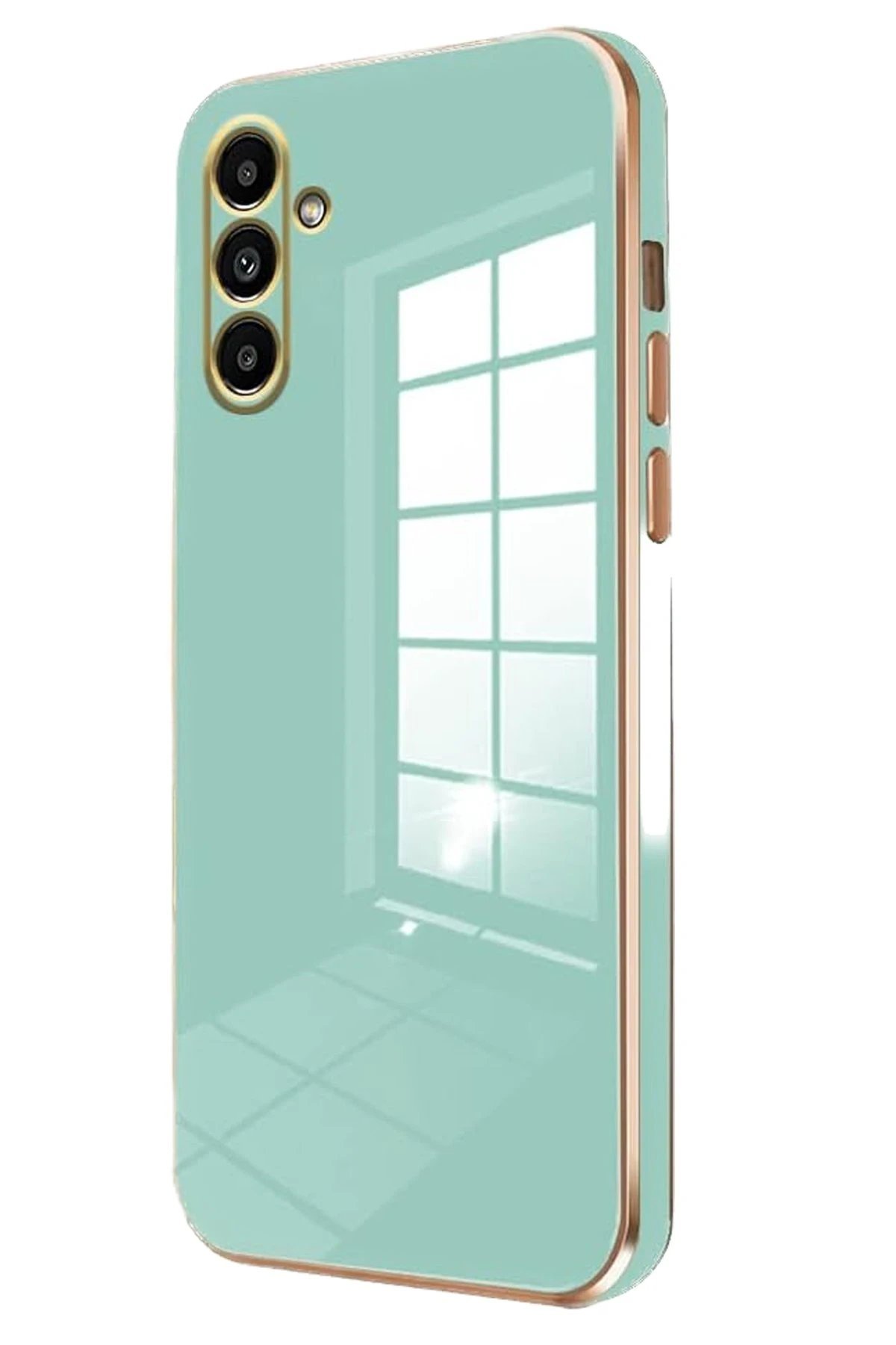 Samsung Galaxy A35 5G Kılıf Volet Silikon - Açık Yeşil-(5796)