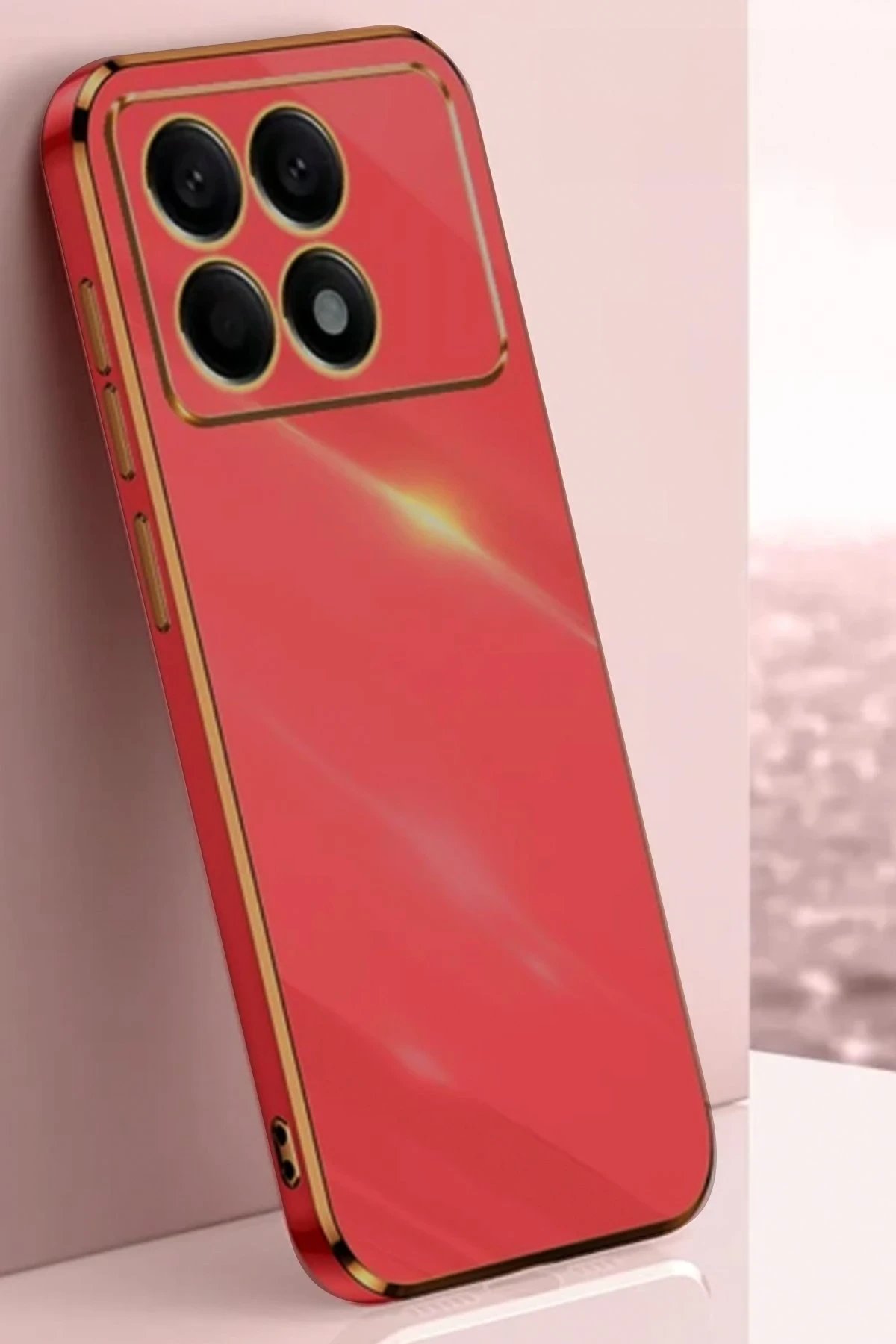 Xiaomi Poco X6 Pro Kılıf Volet Silikon - Kırmızı-(5796) - Görsel 2