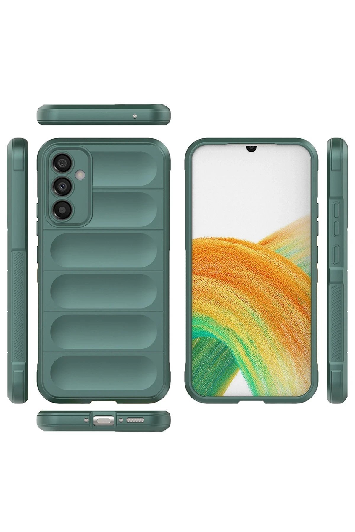 Samsung Galaxy A05S Kılıf Optimum Silikon - Koyu Yeşil-(5796) - Görsel 2