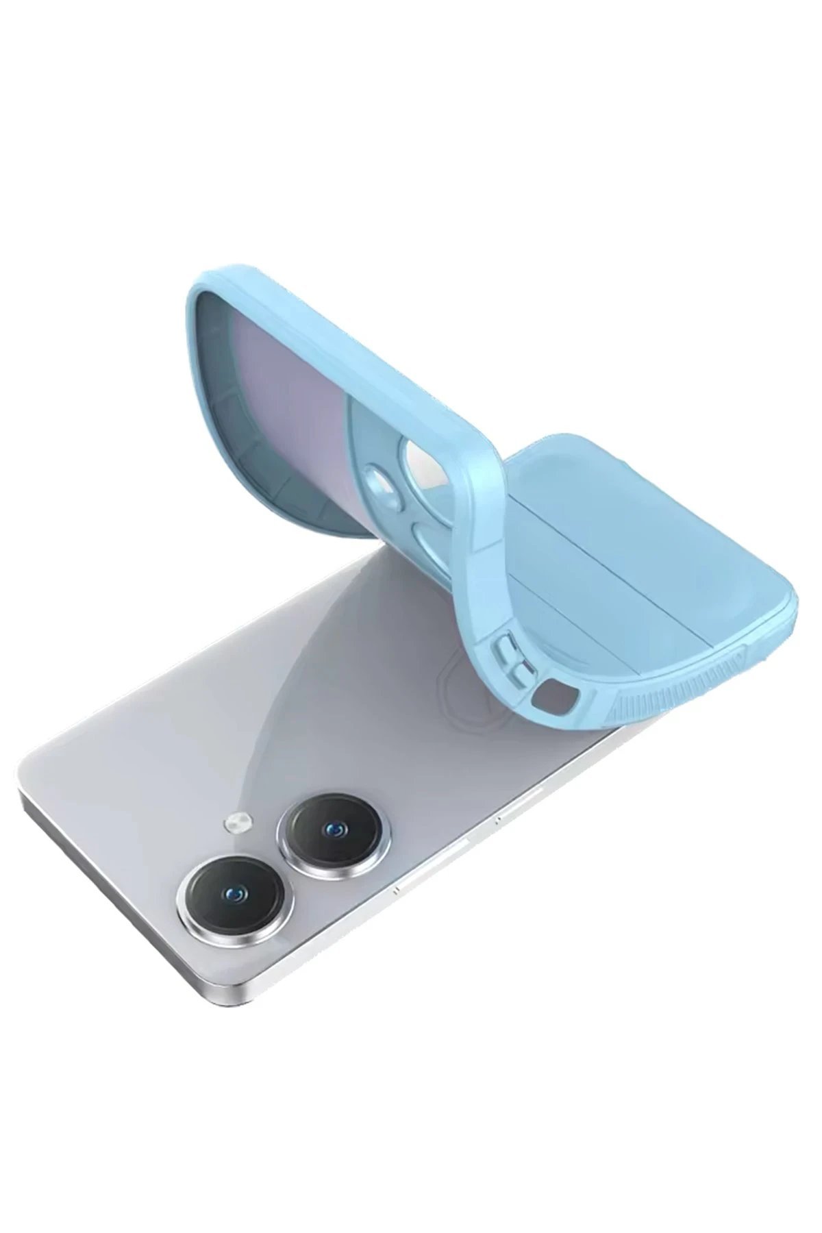 Vivo Y27 Kılıf Optimum Silikon - Sky Blue-(5796) - Görsel 4