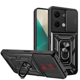 Xiaomi Poco X6 Kılıf Pars Lens Yüzüklü Silikon - Siyah-(5796)