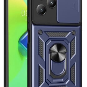 İnfinix Hot 40 Pro Kılıf Pars Lens Yüzüklü Silikon - Lacivert-(5796)