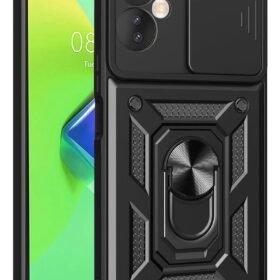 İnfinix Hot 30 4G Kılıf Pars Lens Yüzüklü Silikon - Siyah-(5796)