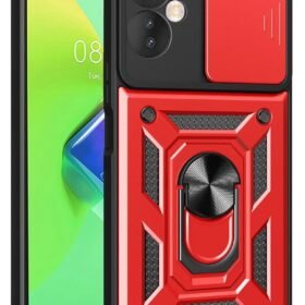 İnfinix Hot 30 4G Kılıf Pars Lens Yüzüklü Silikon - Kırmızı-(5796)