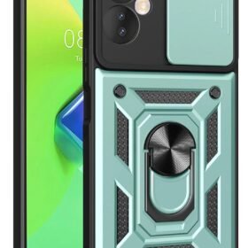 İnfinix Hot 30 4G Kılıf Pars Lens Yüzüklü Silikon - Yeşil-(5796)