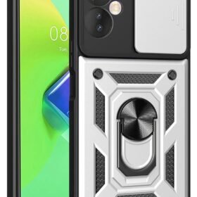 İnfinix Hot 30 4G Kılıf Pars Lens Yüzüklü Silikon - Gümüş-(5796)