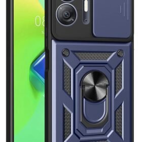 İnfinix Hot 30 5G Kılıf Pars Lens Yüzüklü Silikon - Lacivert-(5796)