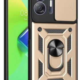 İnfinix Hot 30 5G Kılıf Pars Lens Yüzüklü Silikon - Gold-(5796)