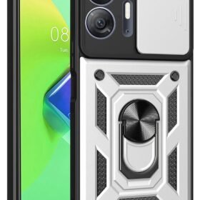 İnfinix Hot 30 5G Kılıf Pars Lens Yüzüklü Silikon - Gümüş-(5796)