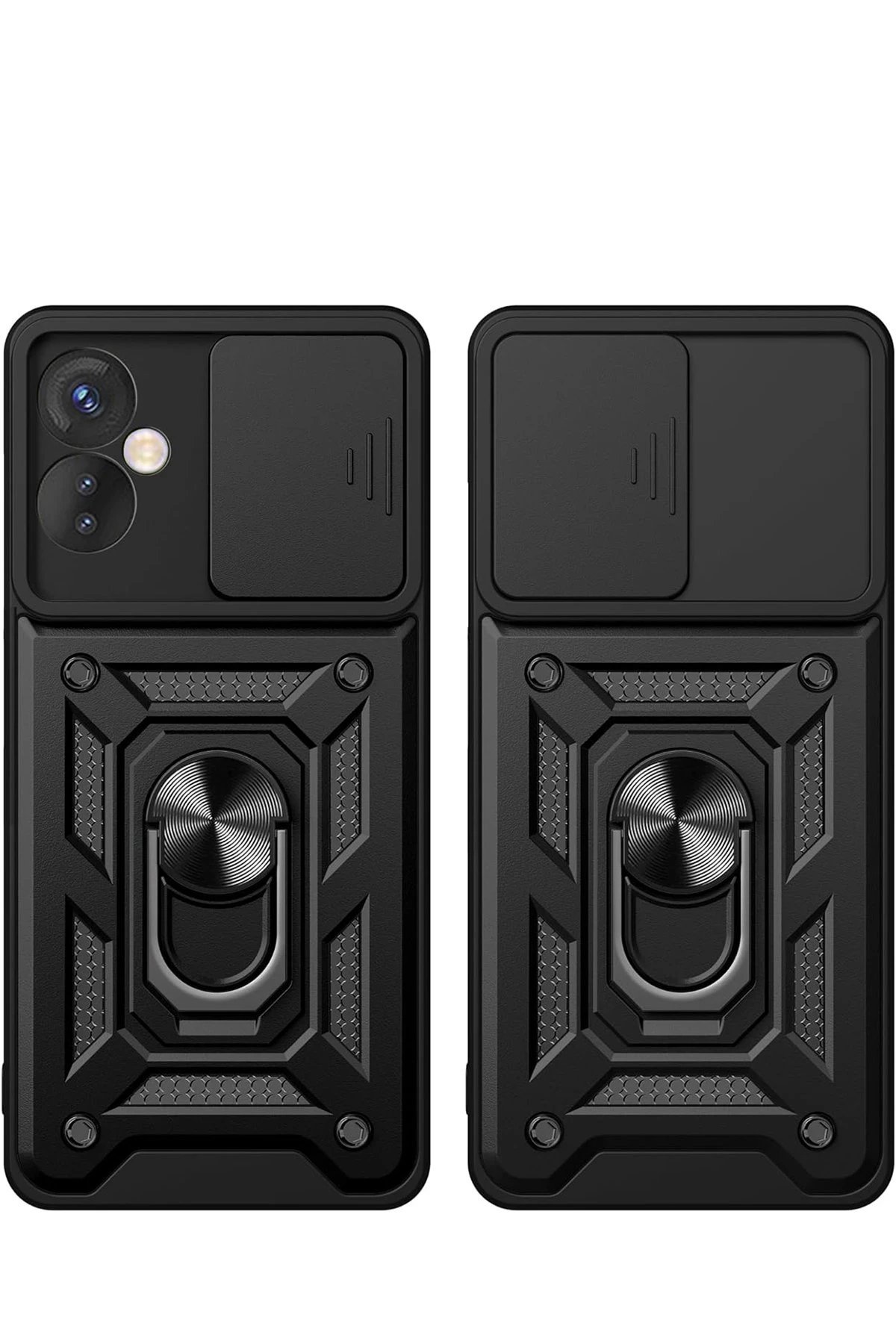 İnfinix Hot 30 5G Kılıf Pars Lens Yüzüklü Silikon - Gümüş-(5796) - Görsel 3