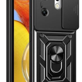 İnfinix Zero 30 4G Kılıf Pars Lens Yüzüklü Silikon - Siyah-(5796)