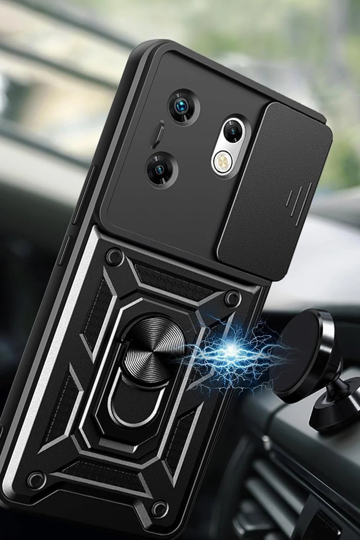 İnfinix Zero 30 4G Kılıf Pars Lens Yüzüklü Silikon - Kırmızı-(5796) - Görsel 2