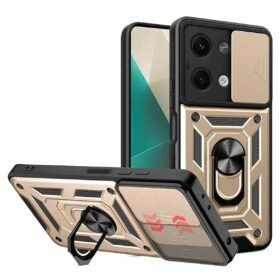 Xiaomi Poco X6 Kılıf Pars Lens Yüzüklü Silikon - Gold-(5796)