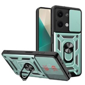 Xiaomi Poco X6 Kılıf Pars Lens Yüzüklü Silikon - Yeşil-(5796)