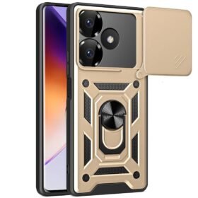 Xiaomi Redmi 13 4G Kılıf Pars Lens Yüzüklü Silikon - Gold-(5796)
