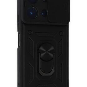 Vivo Y36 Kılıf Pars Lens Yüzüklü Silikon - Siyah-(5796)