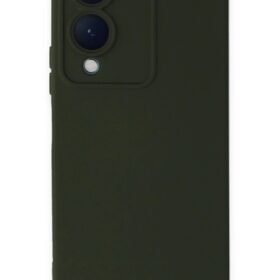 Vivo Y17S Kılıf Nano içi Kadife Silikon - Koyu Yeşil-(5796)