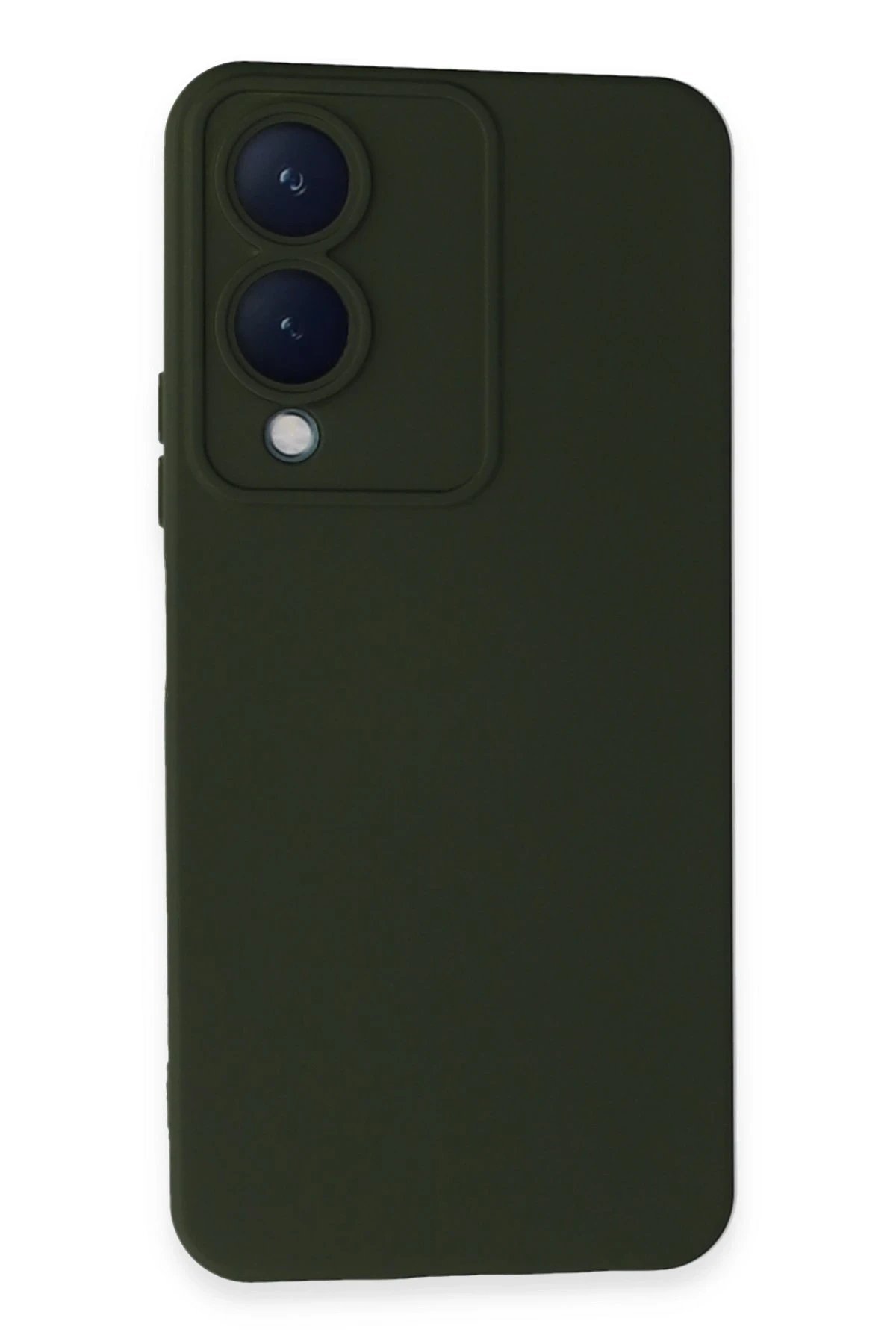 Vivo Y17S Kılıf Nano içi Kadife Silikon - Koyu Yeşil-(5796)