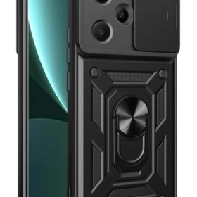 Xiaomi Redmi Note 13 Pro Plus Kılıf Pars Lens Yüzüklü Silikon - Siyah-(5796)