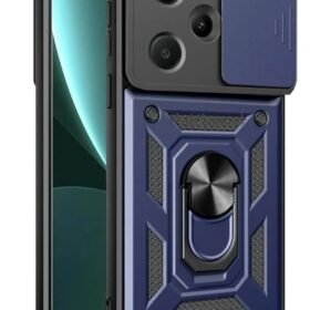 Xiaomi Redmi Note 13 Pro Plus Kılıf Pars Lens Yüzüklü Silikon - Lacivert-(5796)