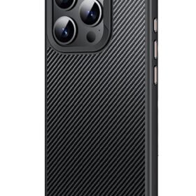 iPhone 14 Pro Dart Karbon Magsafe Kapak - Siyah-(5796)