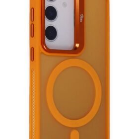 Samsung Galaxy S24 Plus Flet Lens Magsafe Kapak - Turuncu-(5796)