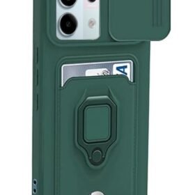Xiaomi Redmi Note 13 Pro 5G Kılıf Zuma Kartvizitli Yüzüklü Silikon - Yeşil-(5796)