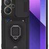 Xiaomi Redmi Note 13 Pro Plus Kılıf Zuma Kartvizitli Yüzüklü Silikon - Siyah-(5796)