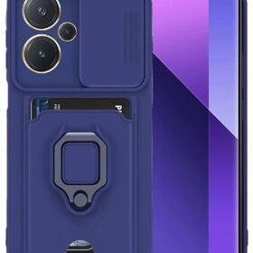 Xiaomi Redmi Note 13 Pro Plus Kılıf Zuma Kartvizitli Yüzüklü Silikon - Lacivert-(5796)