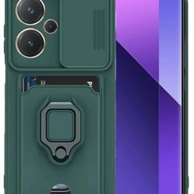 Xiaomi Redmi Note 13 Pro Plus Kılıf Zuma Kartvizitli Yüzüklü Silikon - Yeşil-(5796)