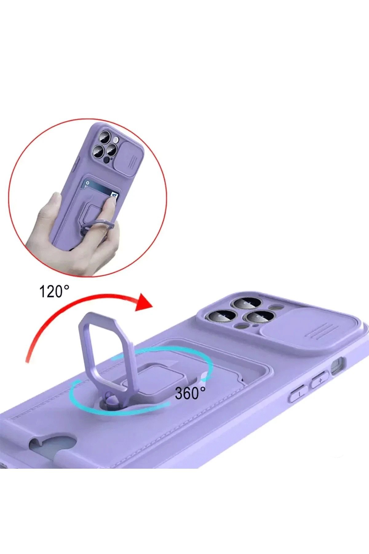 Xiaomi Redmi Note 13 Pro Plus Kılıf Zuma Kartvizitli Yüzüklü Silikon - Yeşil-(5796) - Görsel 3