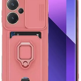 Xiaomi Redmi Note 13 Pro Plus Kılıf Zuma Kartvizitli Yüzüklü Silikon - Pembe-(5796)