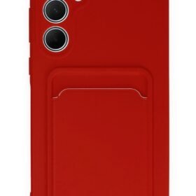 Samsung Galaxy A35 5G Kılıf Kelvin Kartvizitli Silikon - Kırmızı-(5796)