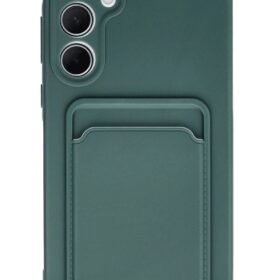 Samsung Galaxy A35 5G Kılıf Kelvin Kartvizitli Silikon - Koyu Yeşil-(5796)