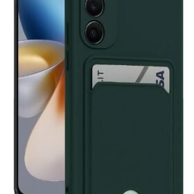 Samsung Galaxy A55 5G Kılıf Kelvin Kartvizitli Silikon - Koyu Yeşil-(5796)