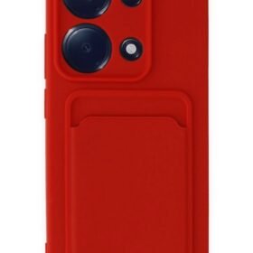 Xiaomi Redmi Note 13 Pro 4G Kılıf Kelvin Kartvizitli Silikon - Kırmızı-(5796)